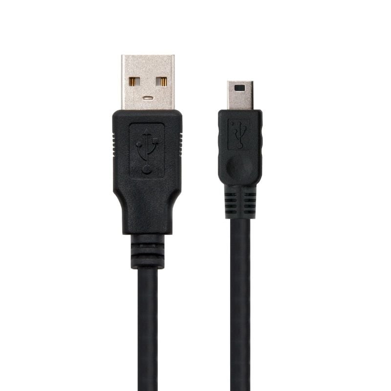 Cabo USB 2.0 Nanocable 10.01.0401 / USB Macho - MiniUSB Macho / 1m / Preto