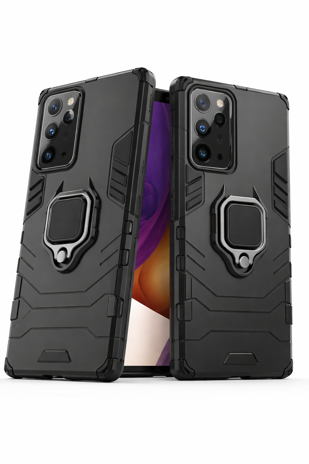 Ring Armor Case Kickstand Capa resistente e resistente para Samsung Galaxy Note 20 ultra Preto - Multi4you®