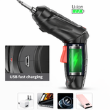 Aparafusadora Elétrica Sem Fios 4.2V com Bateria Li-Ion, Luz LED e Kit de Pontas  - Multi4you®