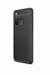 Capa Silicone Realme 5 Pro Fibra de Carbono Preto