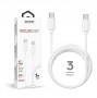 CU2307 Cabo de carregamento rápido 60W Tipo-C a Tipo-C Máx.20V 3A (3M) Branco