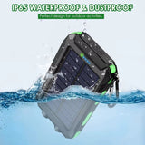 Power Bank Solar 10000mAh com Lanterna LED e Bússola