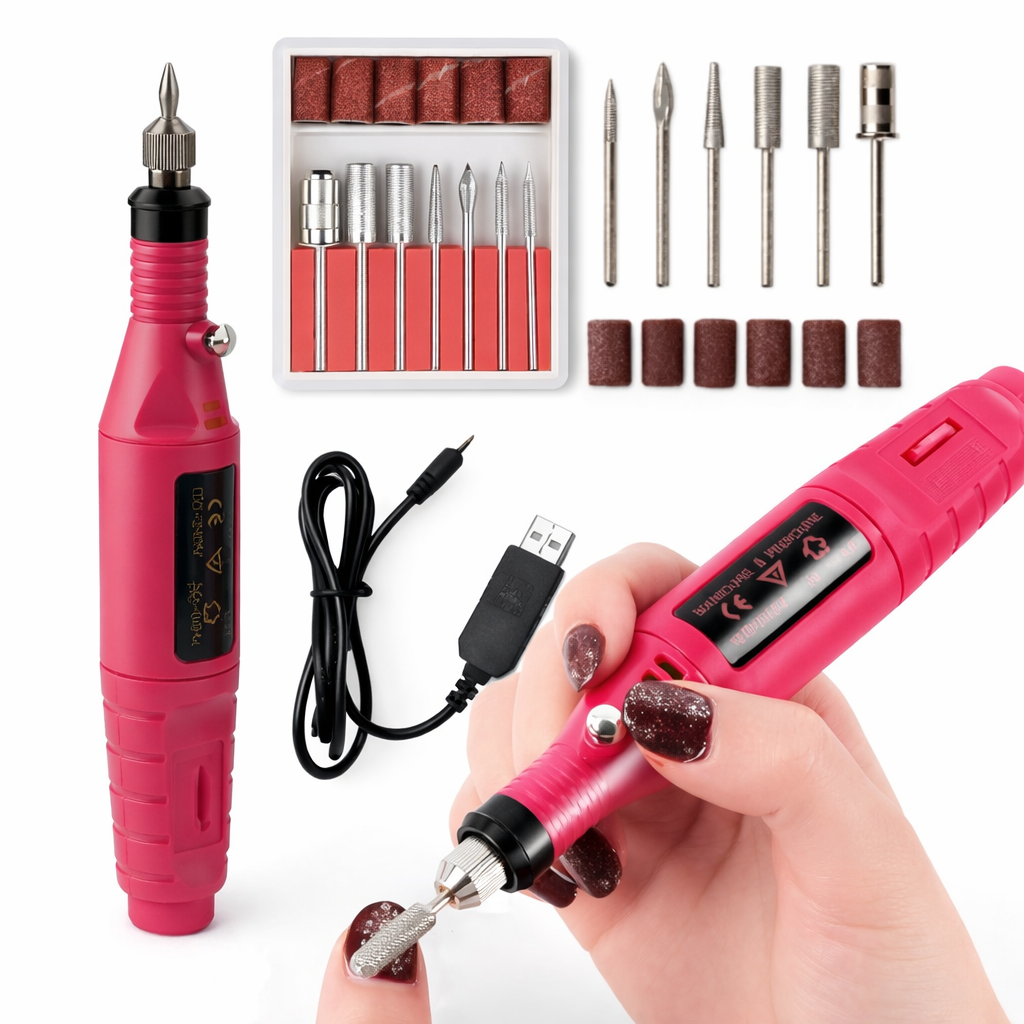 Polidor de Unhas Elétrico | Recarregável USB | Kit com Acessórios