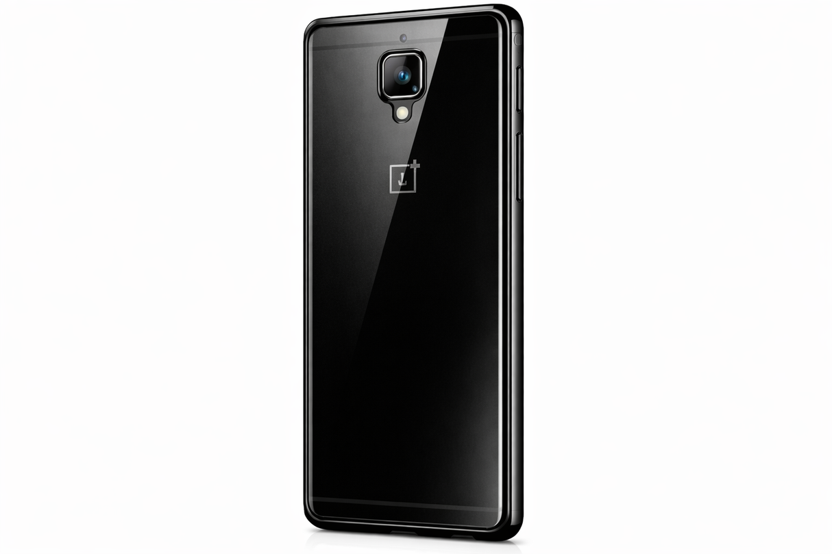 Capa com Borda Metálica e Traseira em Vidro para Oneplus 3 – Preto