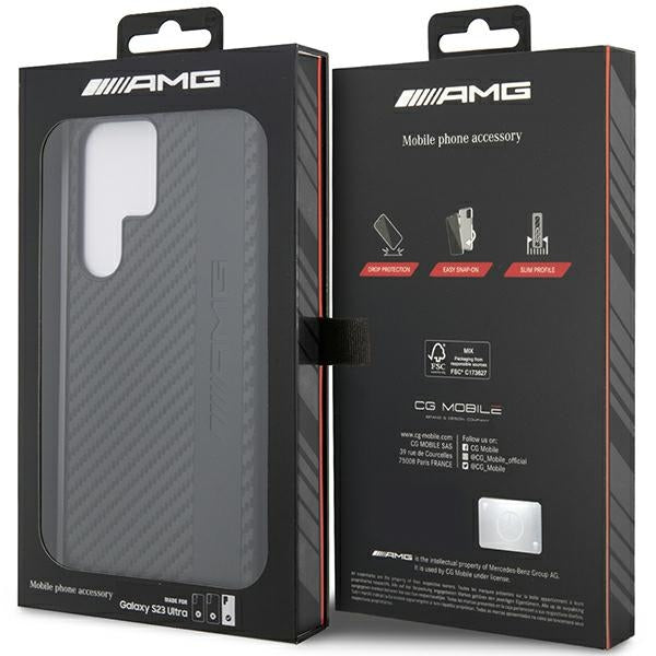 Capa AMG Carbon Stripe&Embossed para Samsung Galaxy S23 Ultra - preta