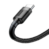 Cabo de nylon BaseusUSB / USB-C QC3.0 2A 2M preto-cinza