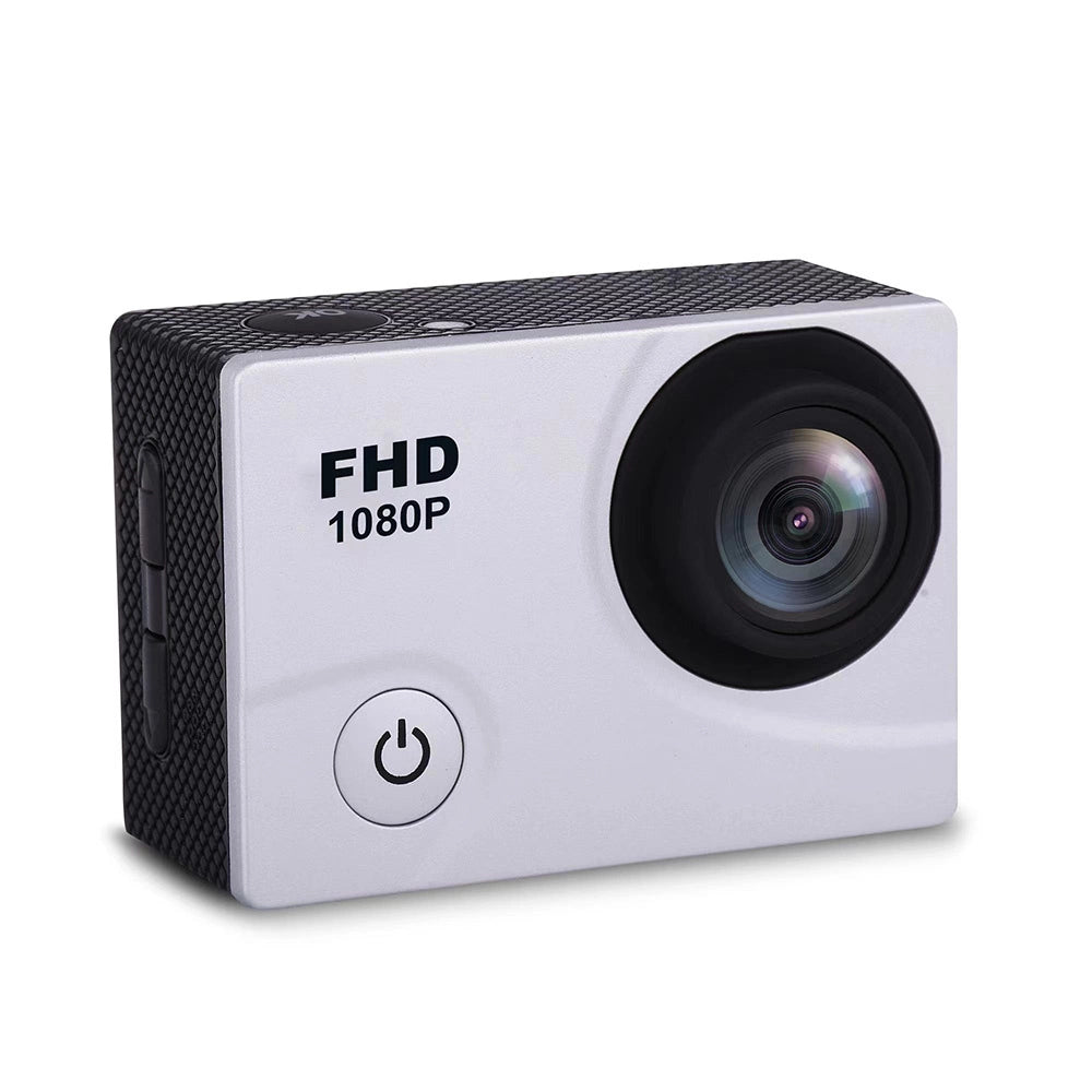 Câmara de Ação Desportiva Full HD DV2400 Wi-Fi 12Mpx à Prova de Água + Acessórios - Branca