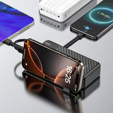 Powerbank Dudao K11 Pro de 20000mAh com cabos integrados - Preta