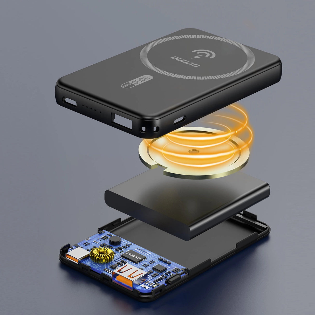 Powerbank sem fio Dudao K14S USB-C / MagSafe 20 W 5000 mAh - preto