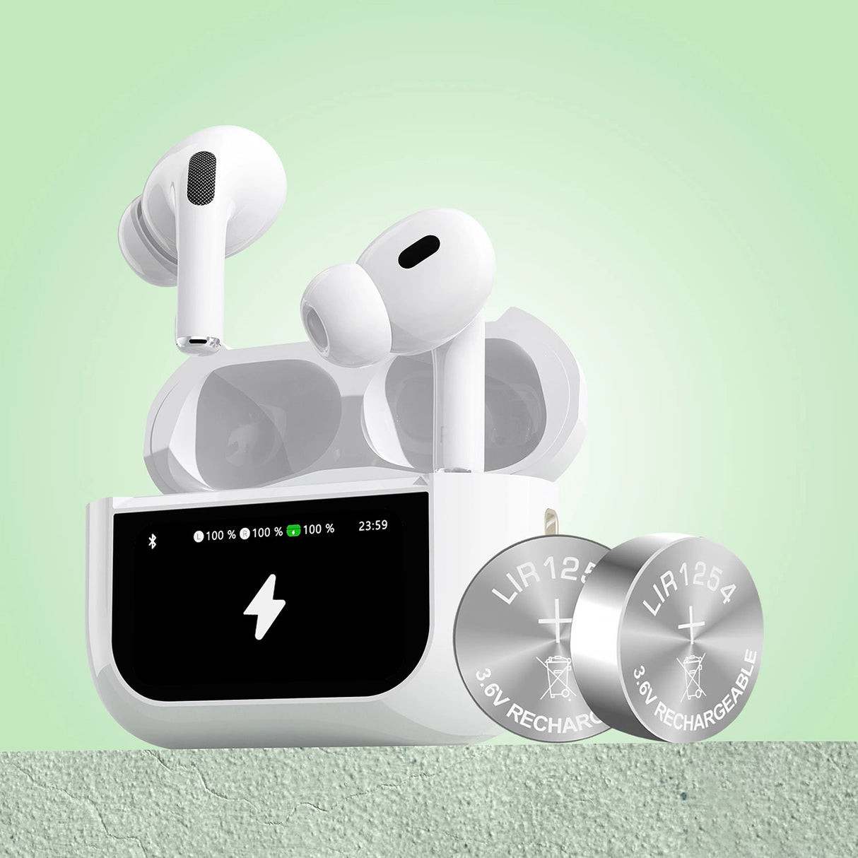 Fones de ouvido sem fio Bluetooth TWS Dudao U19 com display LED - branco
