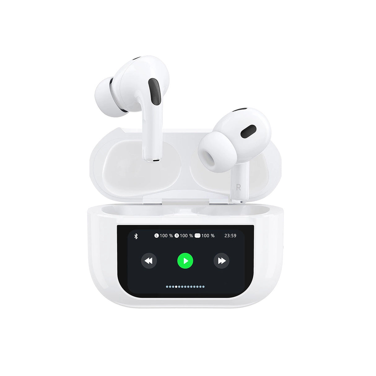 Fones de ouvido sem fio Bluetooth TWS Dudao U19 com display LED - branco