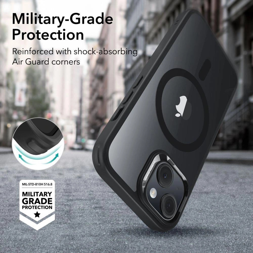 Capa ESR Classic Hybrid Halolock com MagSafe para iPhone 15 - transparente-preta