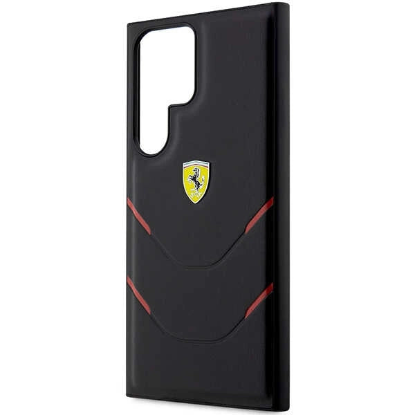 Etui Ferrari Hot Stamp Lines para Samsung Galaxy S23 Ultra - preto