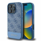 Capa Guess 4G com Listras Inferiores para iPhone 16 Pro Max - Azul