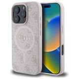 Capa Guess 4G Ring Classic Logo MagSafe para iPhone 16 Pro Max - Rosa