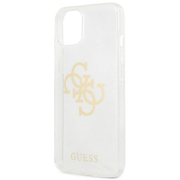 Capa Guess Glitter 4G com Logo Grande para iPhone 13 mini - transparente