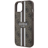 Capa Guess 4G Printed Stripes MagSafe para iPhone 14 Plus - castanho
