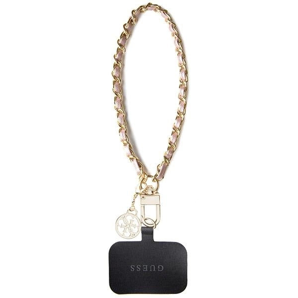 Cinto Guess Saffiano Chain 4G Charm - rosa