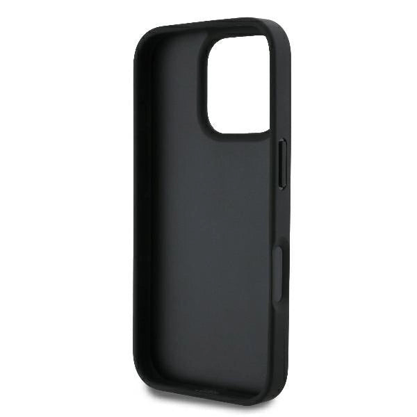 Capa Guess Leather 4G Triangle Strass MagSafe para iPhone 16 Pro Max - Preto