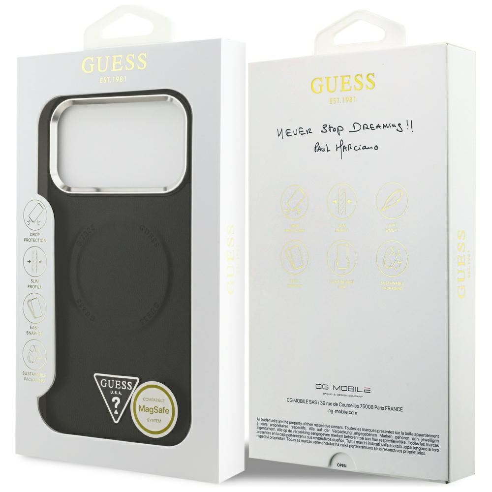 Capa Guess Triangle Logo com MagSafe para iPhone 17 Pro – Preta