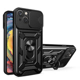 Capa Hybrid Armor Camshield para iPhone 14 com Proteção de Câmara – Preta