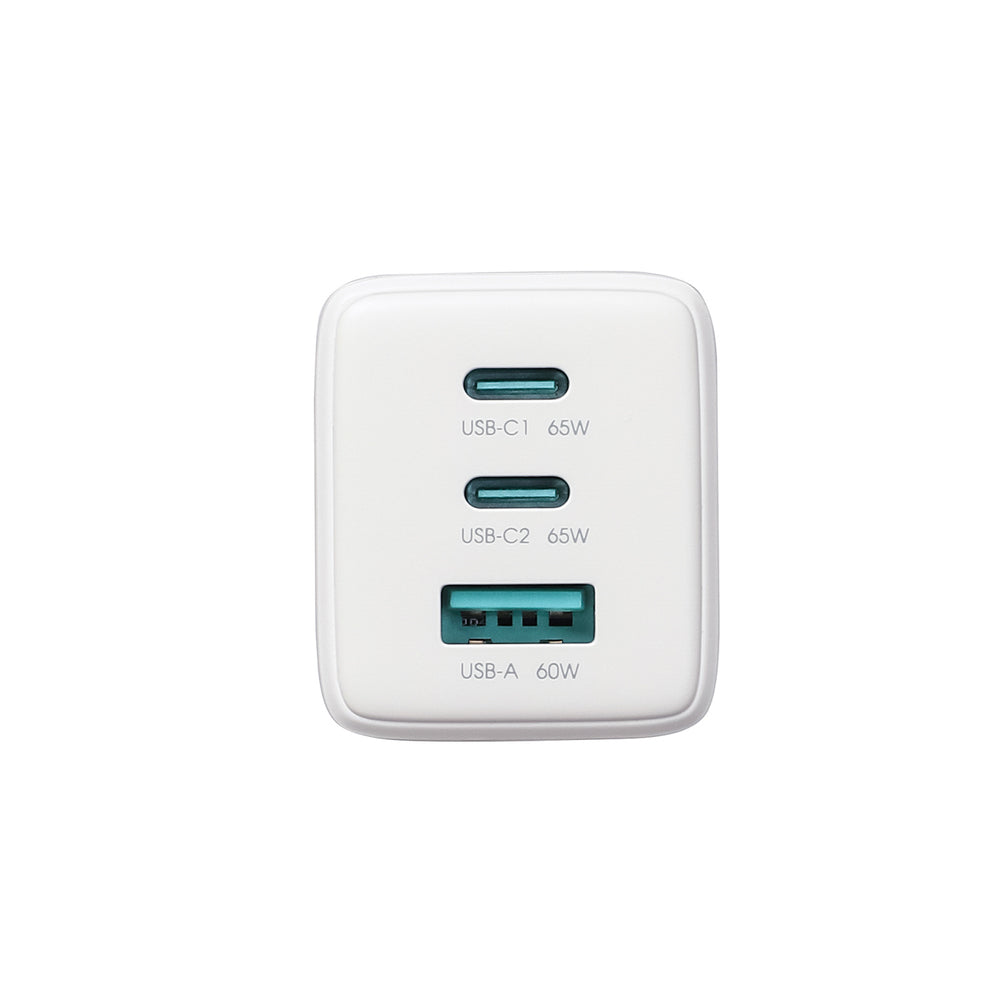 Carregador de Parede Joyroom JR-TG10 65W GaN 2x USB-C + USB-A com cabo USB-C 1,2m 100W - Branco