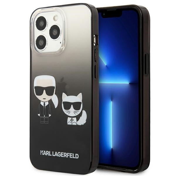 Estojo Karl Lagerfeld Gradient Ikonik Karl&Choupette para iPhone 13 Pro / iPhone 13 - preto