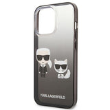 Estojo Karl Lagerfeld Gradient Ikonik Karl&Choupette para iPhone 13 Pro / iPhone 13 - preto