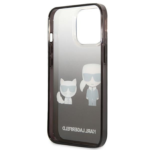 Estojo Karl Lagerfeld Gradient Ikonik Karl&Choupette para iPhone 13 Pro / iPhone 13 - preto