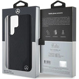 Capa MagSafe Mercedes Leather Debossed Line para Samsung Galaxy S24 Ultra - preta