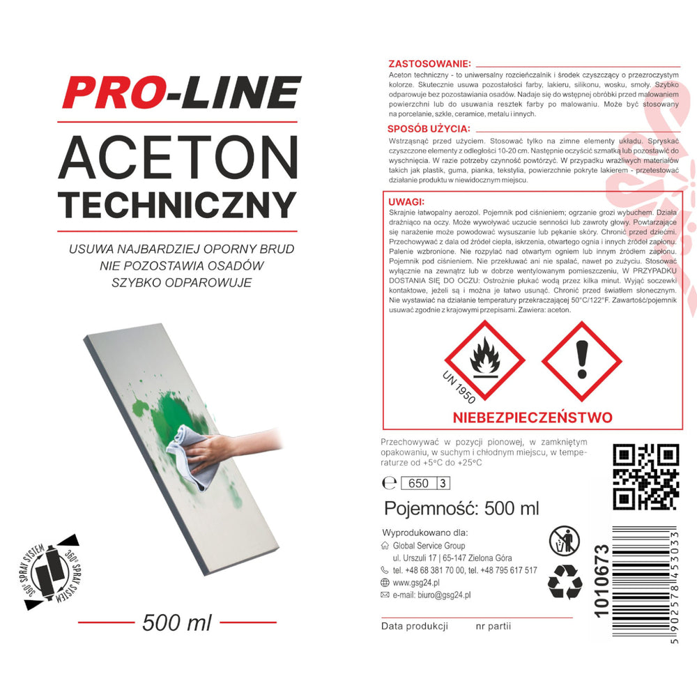 Spray de Acetona Técnica 100% PRO-LINE 500ml