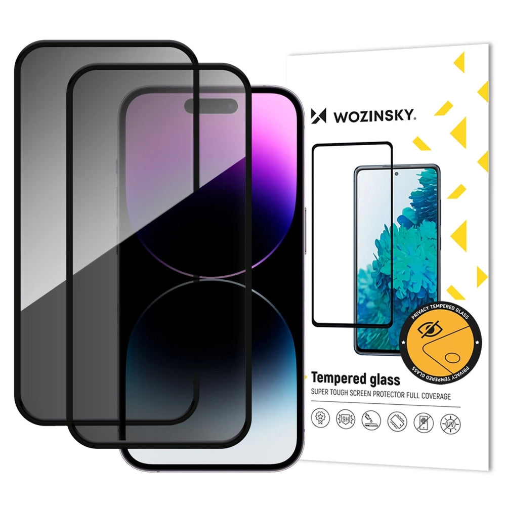Película de Vidro Temperado Wozinsky Privacy Glass para iPhone 17 / 16 Pro (Pack de 2)