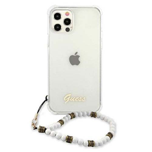 Capa Guess White Pearl para iPhone 12 Pro Max - transparente