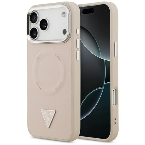Capa Guess Triangle Logo com MagSafe para iPhone 17 Pro – Rosa