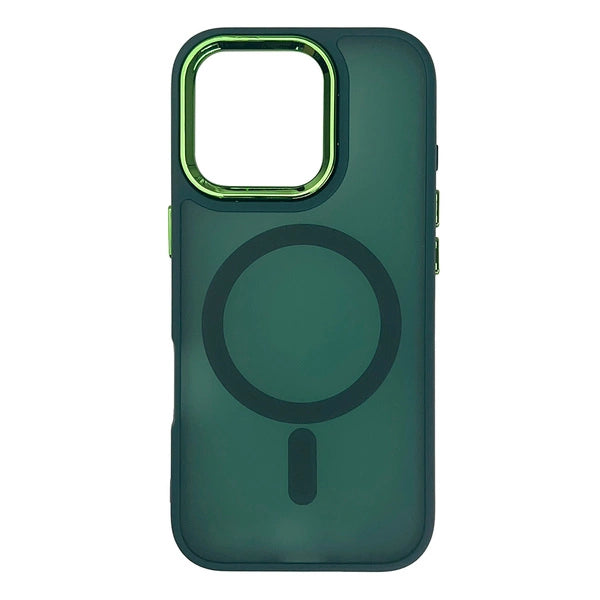 Capa Magnetic Collection MagSafe para iPhone 16 Pro – Verde Escuro