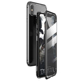 Capa Magnética Completa Wozinsky, capa magnética 360 com proteção frontal e traseira com vidro embutido para Samsung Galaxy A72 4G preto-transparente