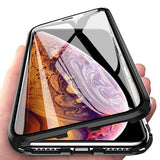 Capa Magnética Completa Wozinsky, capa magnética 360 com proteção frontal e traseira com vidro embutido para Samsung Galaxy A72 4G preto-transparente