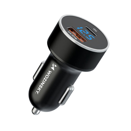 Carregador de Carro Wozinsky WDCCAC USB-C + USB-A 36W – Preto