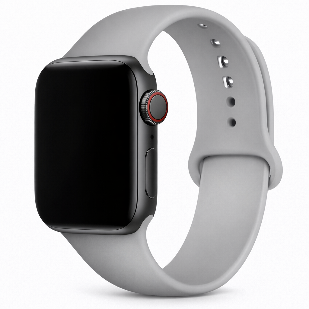 Pulseira de Silicone Apple Watch 42/44mm - compatível com Apple Watch 3/4/5/6/SE (Cinza)