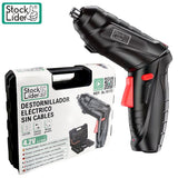 Aparafusadora Elétrica Sem Fios 4.2V com Bateria Li-Ion, Luz LED e Kit de Pontas  - Multi4you®