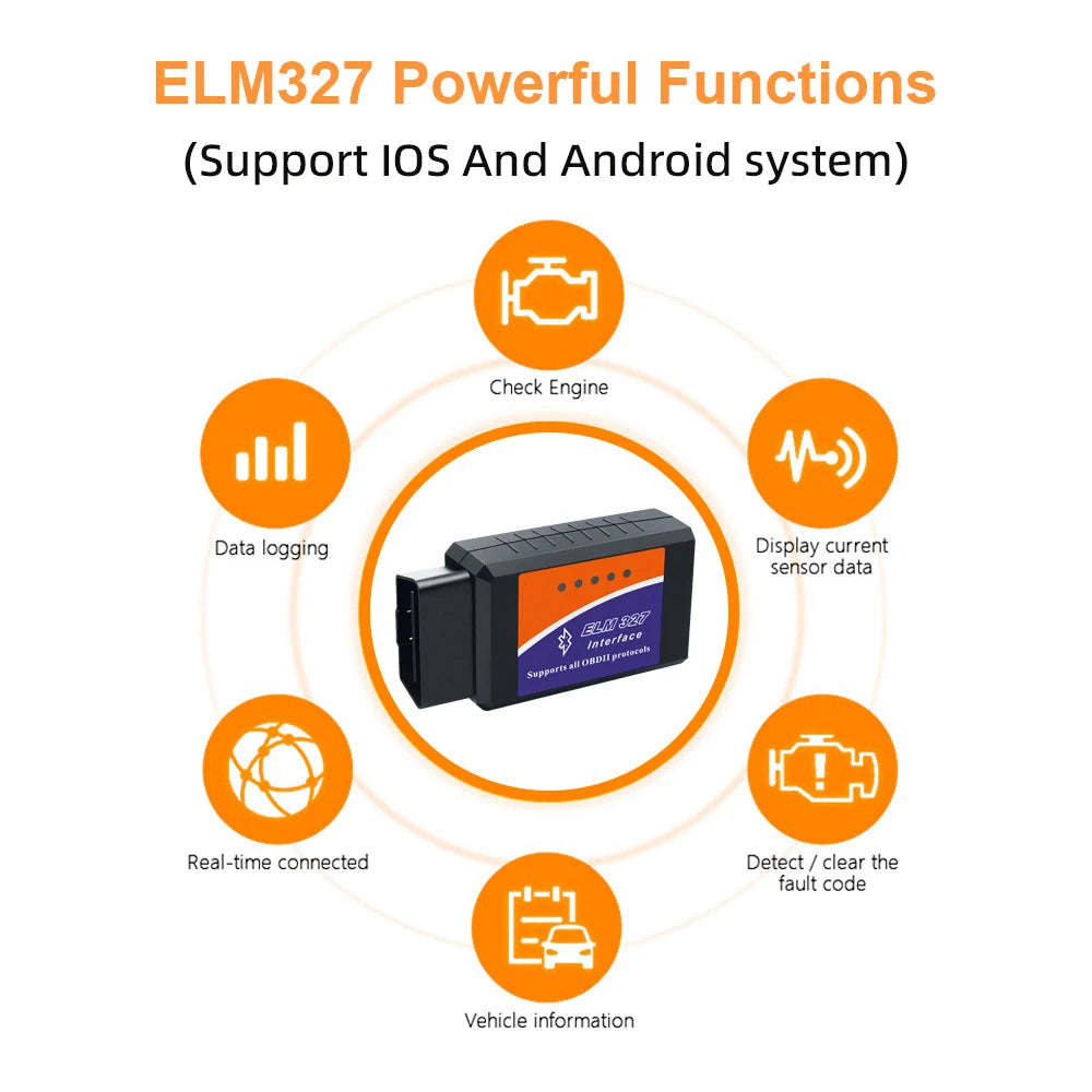 Mini ELM327 Bluetooth OBD Diagnóstico Automóvel v2 Android - ios Multi4you