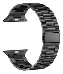 Pulseira de Aço Inoxidável Elos 42/44mm Compatível com Apple Watch (Preto)