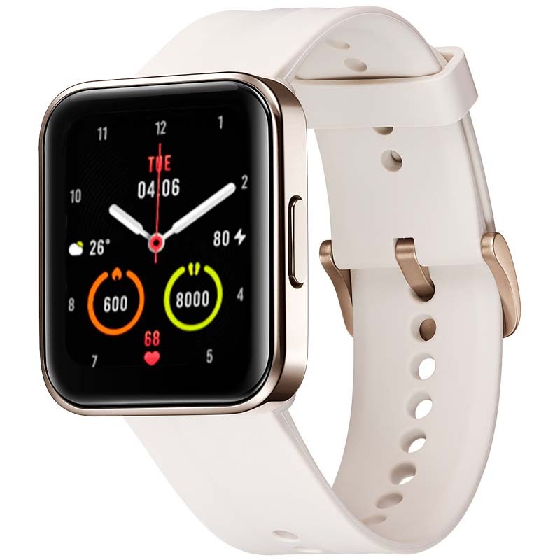 Maimo Watch Flow Dourado com Pulseira Creme - Relógio inteligente