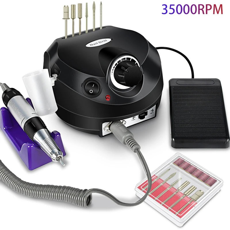 Broca Elétrica de Unha Profissional – 35.000 RPM - Preta