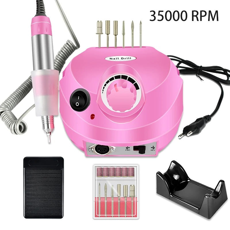 Broca Elétrica de Unha Profissional – 35.000 RPM - Rosa
