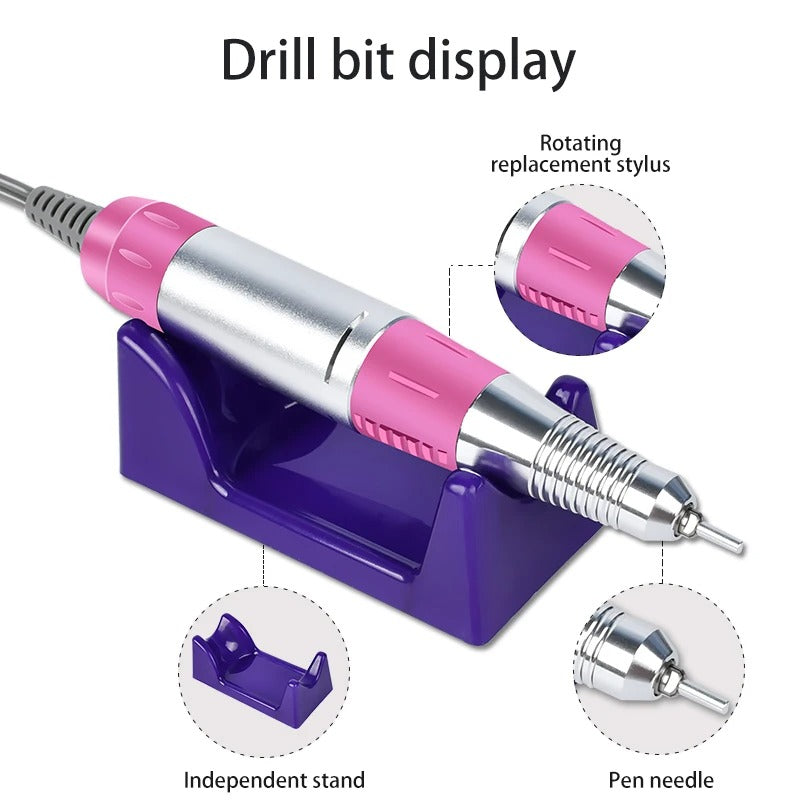 Broca Elétrica de Unha Profissional – 35.000 RPM - Rosa