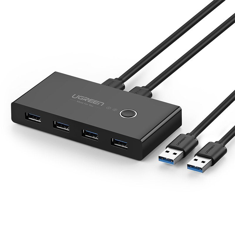 Caixa de comutação Ugreen HUB switch 4x USB 3.2 Gen 1 divisor USB para dois computadores preto (US216 30768)
