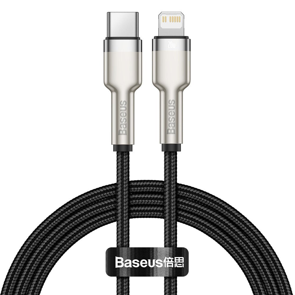 Baseus Cafule Metal Data cabo USB Tipo C - Lightning 20 W Power Delivery 1 m preto (CATLJK-A01)