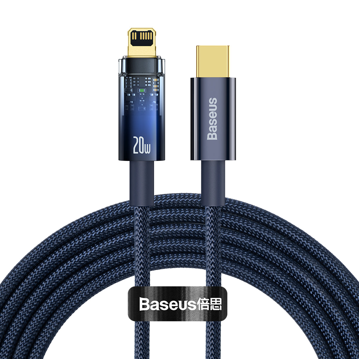 Cabo Baseus Explorer Series USB Tipo C para Lightning 20W 2m azul (CATS000103)