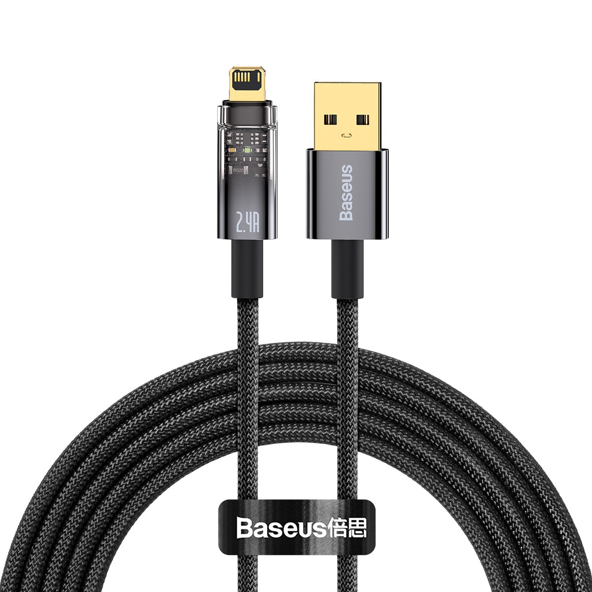 Cabo USB-Lightning Baseus Explorer Series 2,4A 2 m preto (CATS000501)